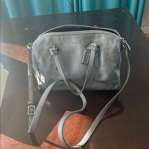 Coach Charcoal Leather Shoulder Bag
